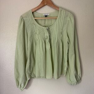 American Eagle Outfitters Light Green Peasant Blouse